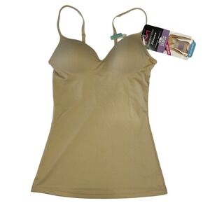 Maidenform Flexees‎ Wirefree Camisole Shapewear Firm Control Tan Small New